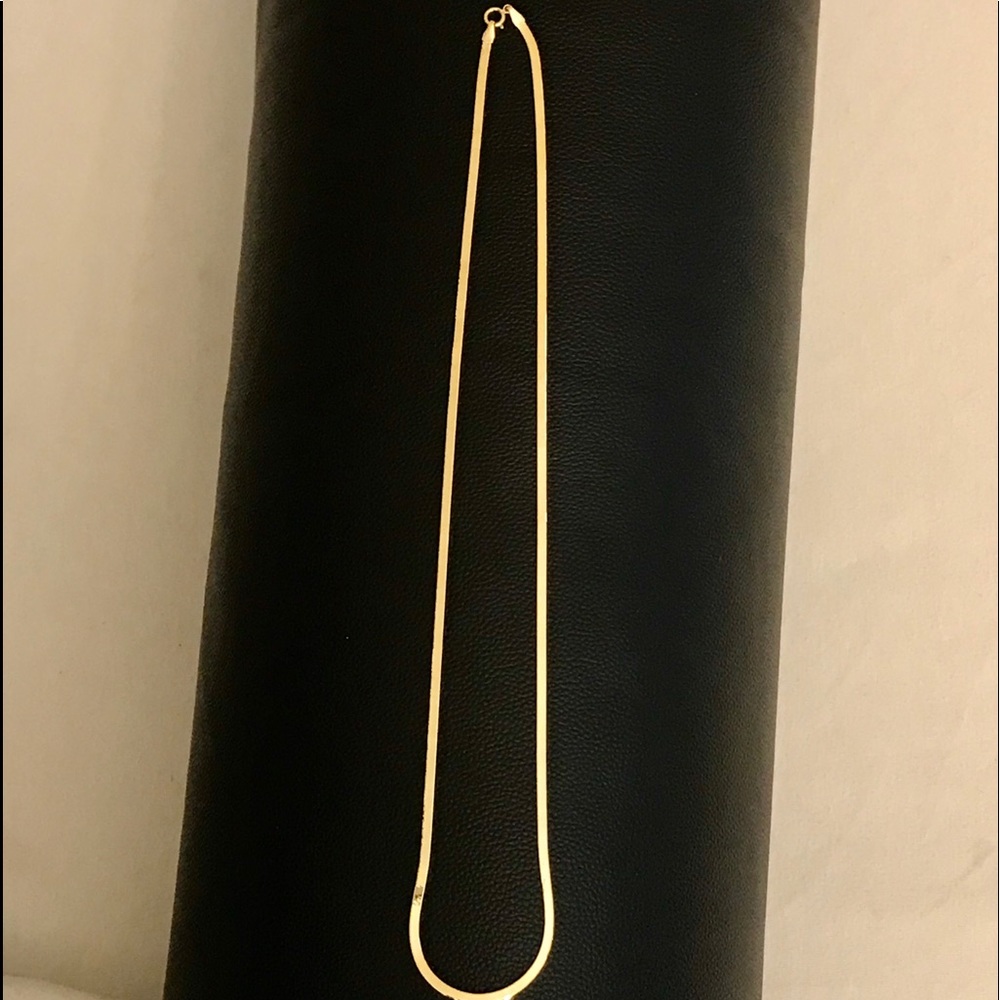 18K Solid Gold Herringbone Necklace 3mm 20”